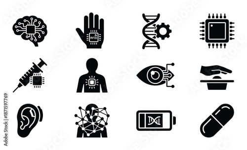 Visionary thinking and augmented reality concept with human eye technology development