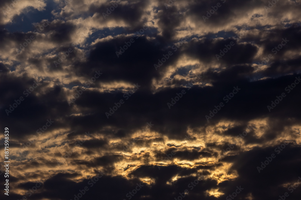 Obraz premium Cloudscape, Colored Clouds at Sunset