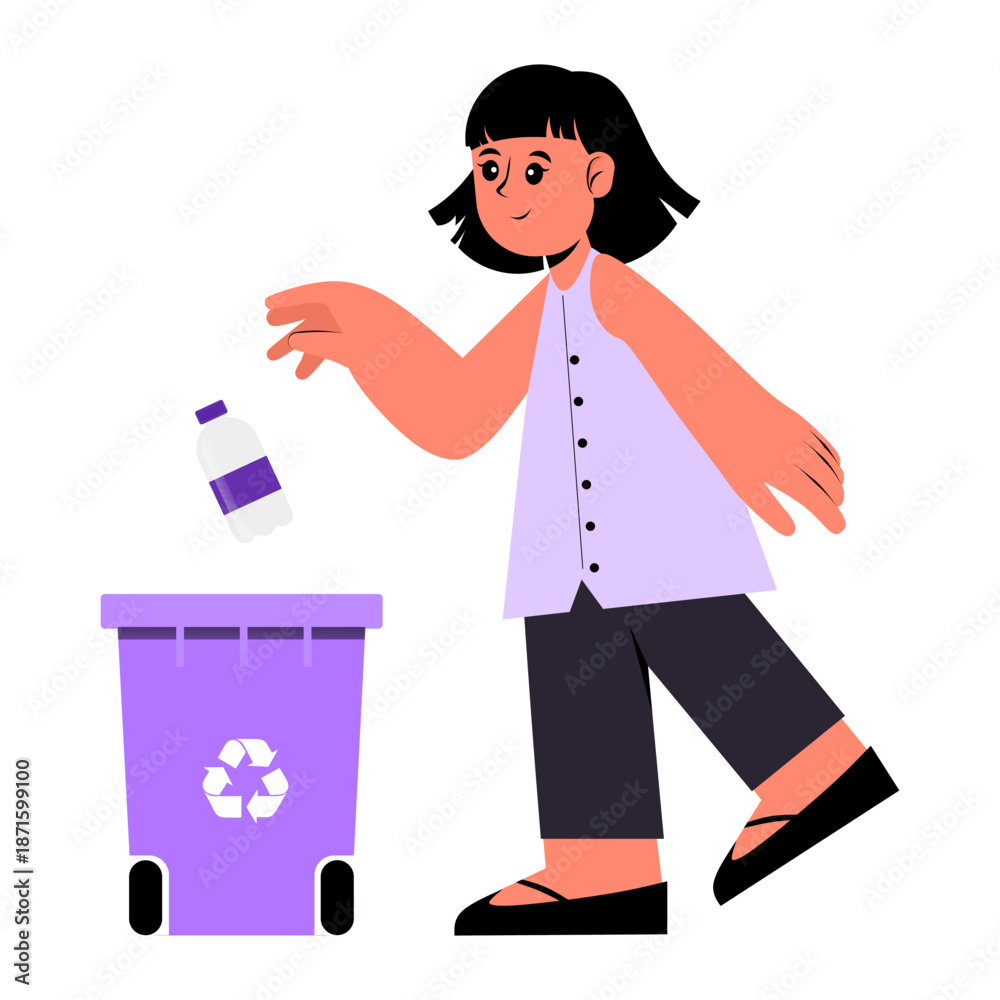 Fototapeta premium Concept illustration of waste disposal and environmental care.