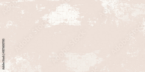 Dotted textured background, noisy gritty dot halftone effect. Gradient beige eggshell texture, old wall. Paper grunge dusty ecru backdrop, pastel overlay.