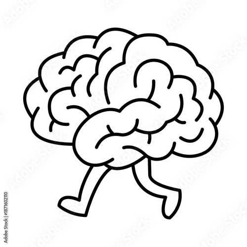 A cartoon brain running