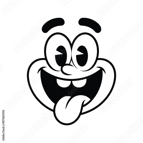 Playful Emoticon: An expressive cartoon emoticon with exaggerated features conveys pure joy and lightheartedness.