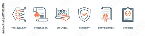 ISO27001 banner web icon vector illustration concept for  information security management system (ISMS) with an icon of technology, standards, control, security, certification, and verified