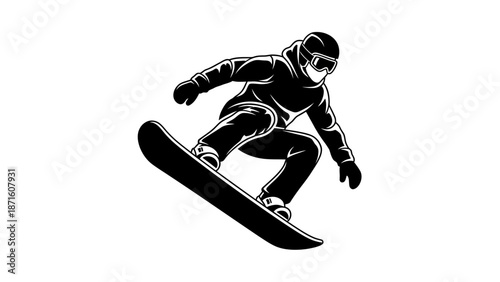 Snowboarder in mid air trick.