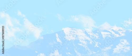 mountain with blue sky and white cloud on it.