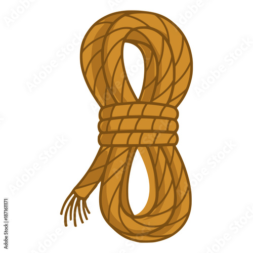 Twisted rope farming tool flat color vector illustration template design