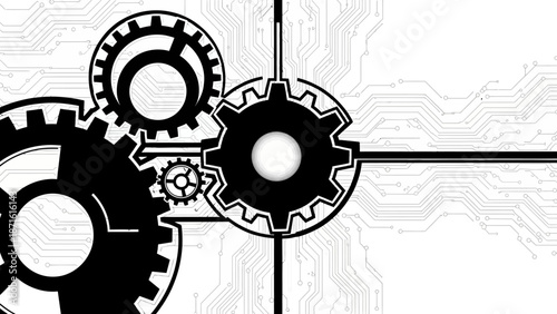 Vector design of machine teeth logo, symbol, sign, editable EPS 10.