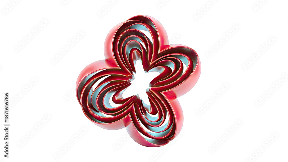 Fototapeta premium Red Abstract Flower Shape