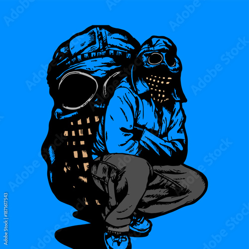 casual football fans culture sticker logo vector design