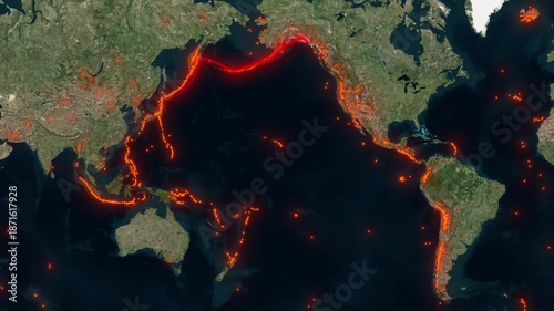 Pacific Ring of Fire Animated Map