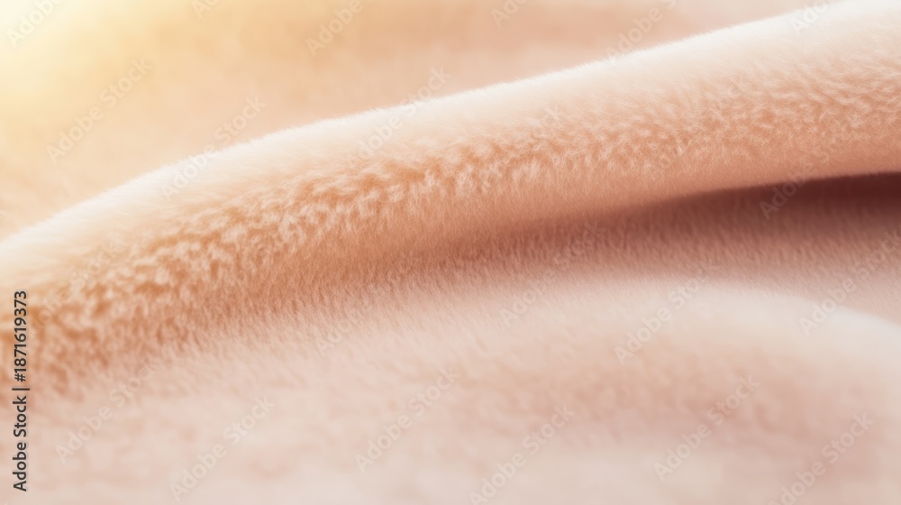 Fototapeta premium Close up of a white fur texture with soft ambient light illuminating the background.