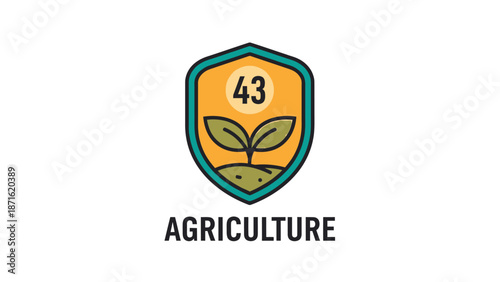 Agriculture Logo with Sprouting Seedling Emblem.