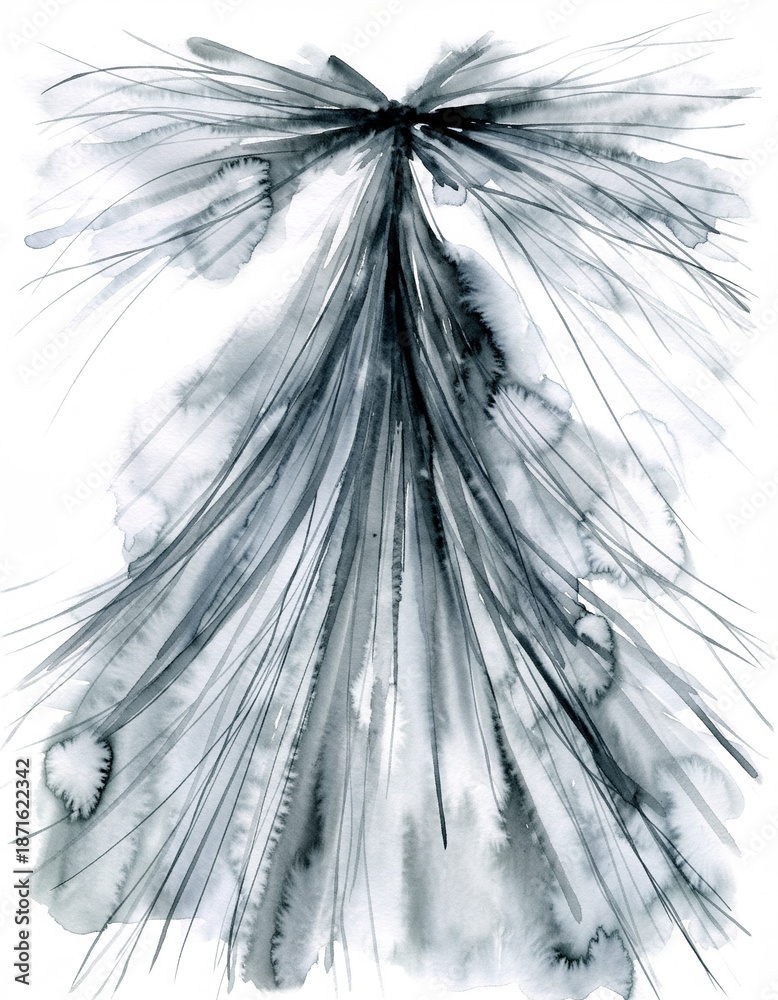 Obraz premium 墨のにじみで描くベール風和婚背景