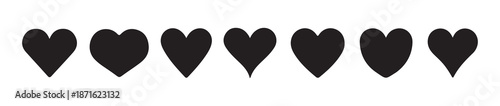Various simple vector heart  love icon. 