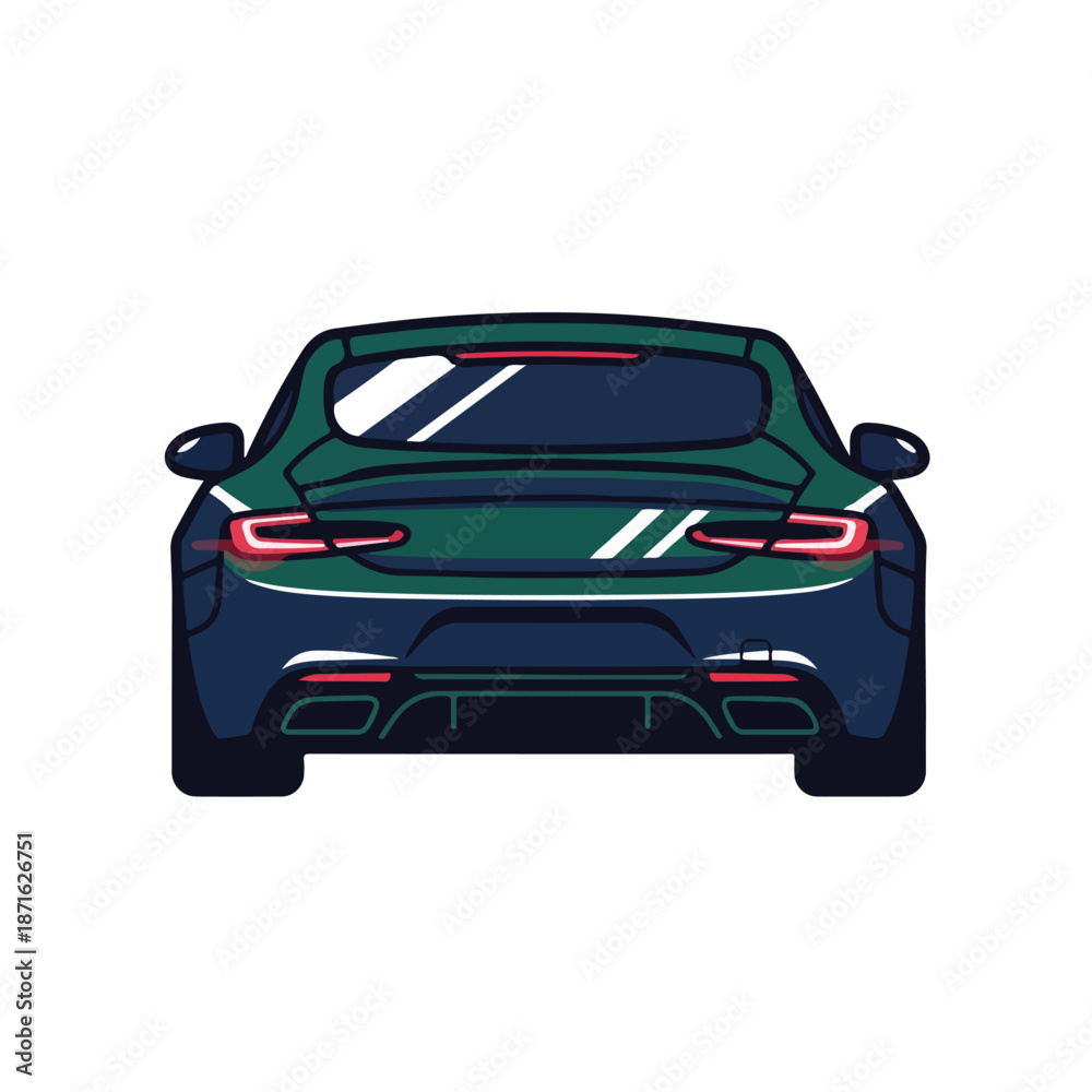 Obraz premium Luxury sports car on white background with shiny chrome wheels