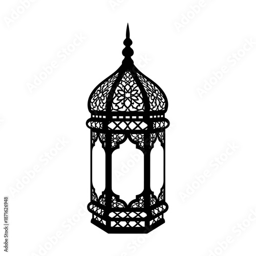 Ornate Hanging Moroccan Lantern with Intricate Metalwork Design for Decor
