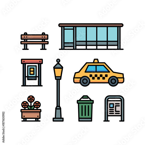 City street elements collection