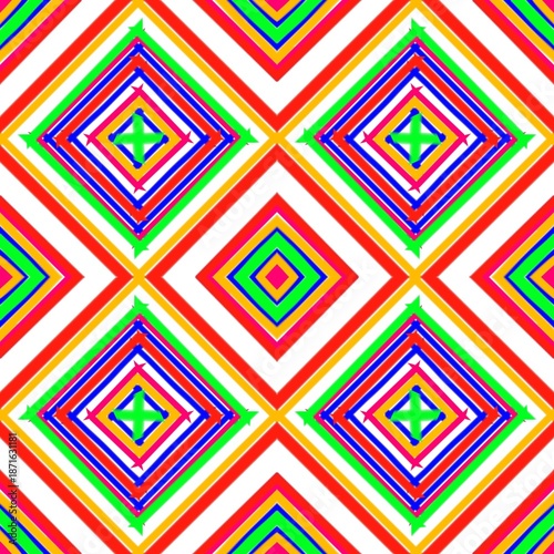 Colorful seamless geometric chevron pattern with zigzag lines and retro decorative style