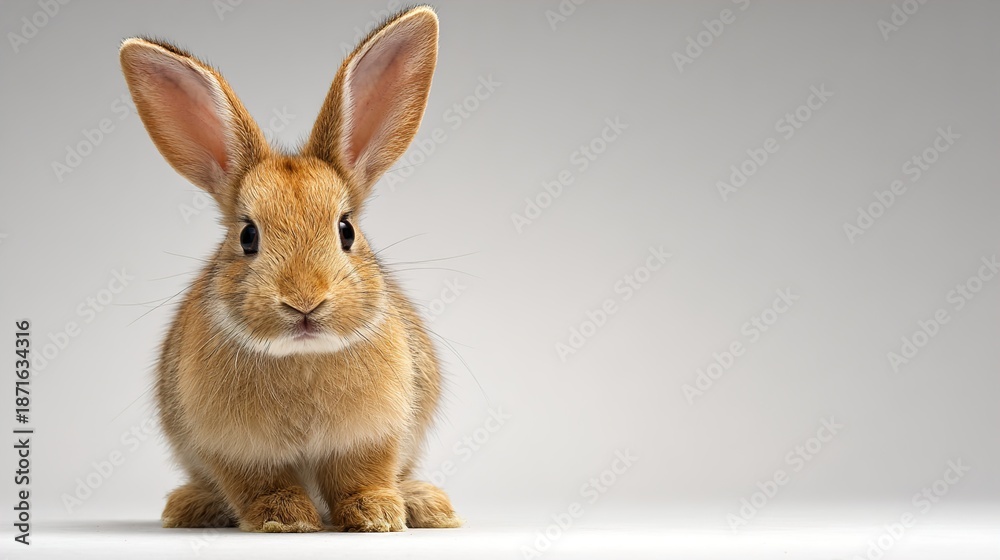 Obraz premium Adorable Baby Rabbit Isolated on White Background