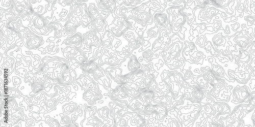 Creative topographic contour lines with white background. Smooth curves and organic flow. vector art