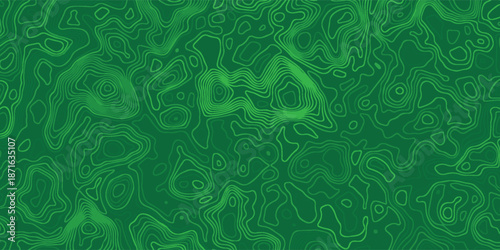 Creative green seamless pattern with flowing green topographic contour lines. green vector