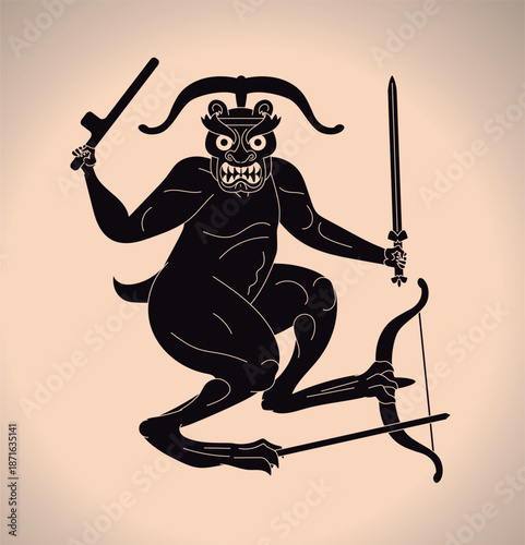 chi you ancestral chinese war god ancient engraving