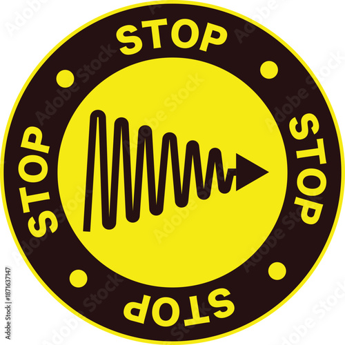 Stop Sign with Spiral and Arrow