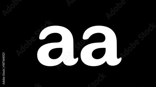White double 'aa' lowercase letters on a solid black background, simple typographic element and modern graphic design.