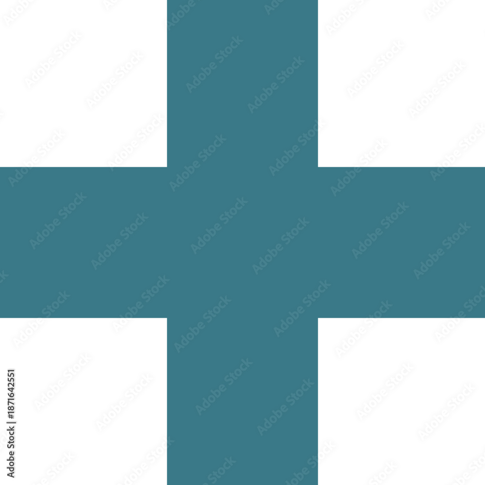 Obraz premium Teal plus sign on white background