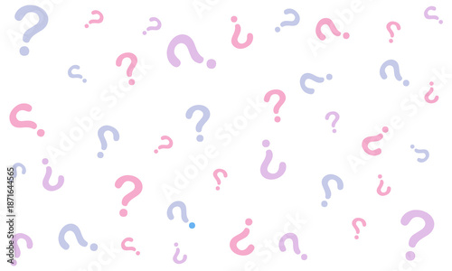 Quiz seamless pattern. Question marks, doubt, faq background. Simple endless repeating motif. Poll, survey, interrogation, query background. Template for opinion poll, public pollVector illustration