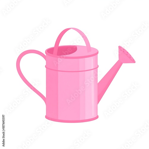 Pink watering can illustration