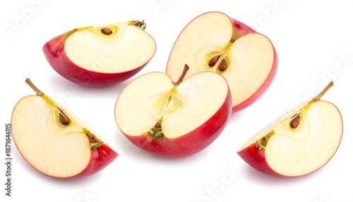 Red apple slices on white (1)