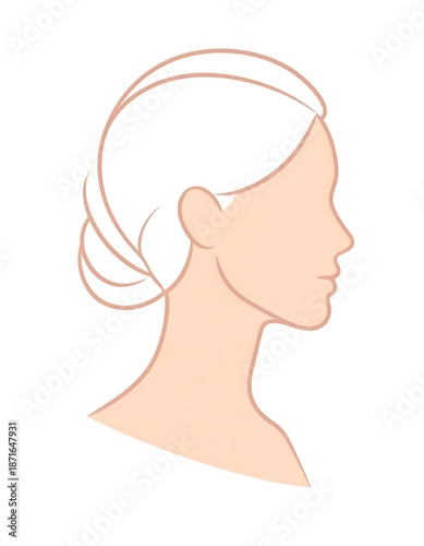 Profile view of a woman's head and shoulders