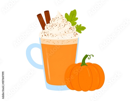 Pumpkin spice drink illustration