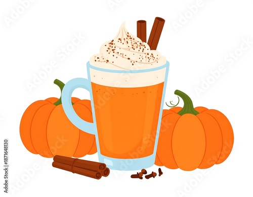Pumpkin spice latte illustration