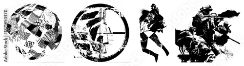 Abstract Geometric Sphere with Halftone and Dynamic Silhouettes