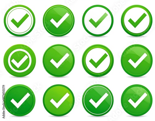 Free Download Set of green checkmark icons - GFXLoad