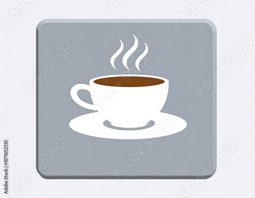 Simple coffee cup icon on a button