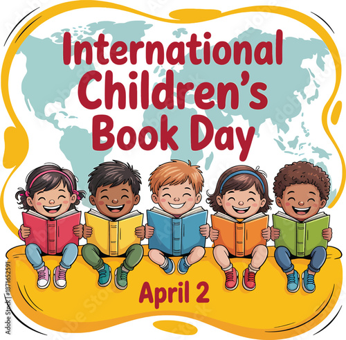 Children Reading Books International Childrens Book Day April