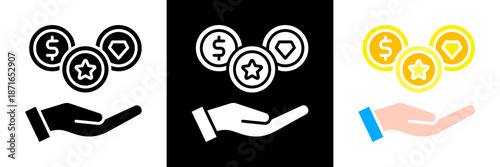 Digital Asset Icon Set Glyph vector Illustration 