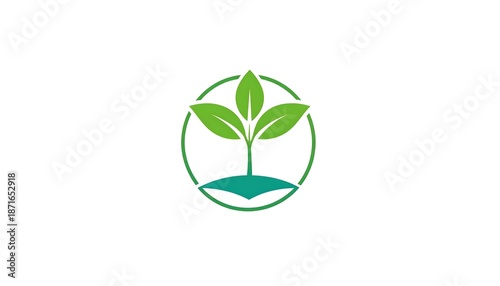 Simple green sprout logo