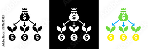 Asset Allocation Icon Set Glyph vector Illustration 