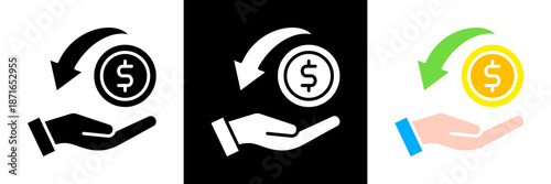 Return On Investment Icon Set Glyph vector Illustration 