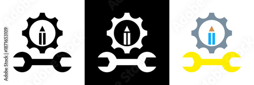 Engineering Icon Set Glyph vector Illustration 