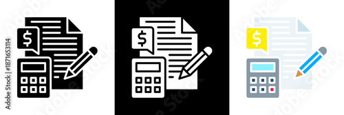 Accounting Icon Set Glyph vector Illustration 