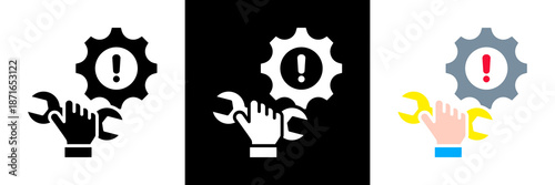 Repairing Icon Set Glyph vector Illustration 