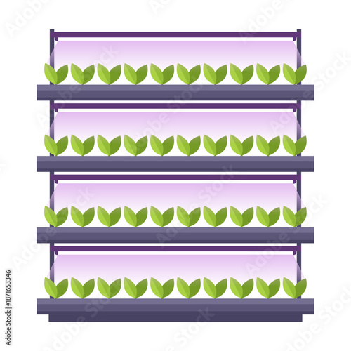 Vertical Hydroponic Farming System Illustration