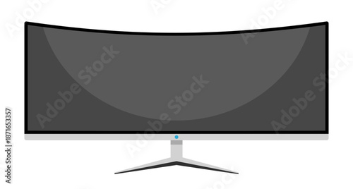 Curved Ultrawide Computer Monitor Vector