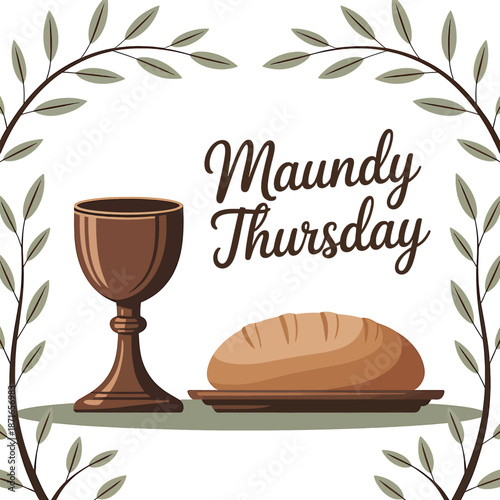 Maundy Thursday Bread and Wine Illustration