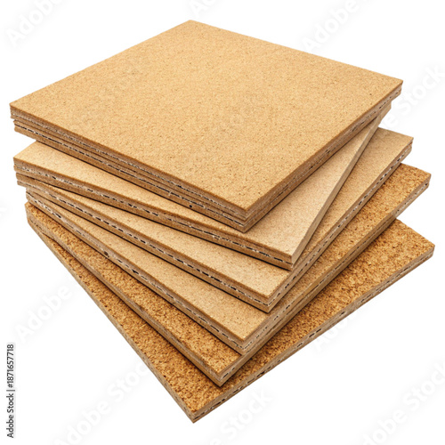 High-quality stack of layered cork sound dampening sheets for acoustic insulation and noise reduction